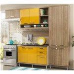 Ficha técnica e caractérísticas do produto Cozinha Modulada Sicilia Argila Vermelho 05 Modulos Multimoveis - Amarelo