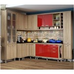 Ficha técnica e caractérísticas do produto Cozinha Modulada Sicilia Argila Vermelho 10 Modulos Multimoveis - Vermelho