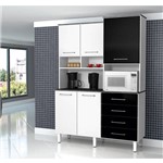 Ficha técnica e caractérísticas do produto Cozinha Splendore Plus 5 Portas Branco com Preto Lacca - Zanzini Móveis