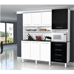 Ficha técnica e caractérísticas do produto Cozinha Splendore Plus 7 Portas Branco com Preto Lacca - Zanzini Móveis