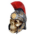 Ficha técnica e caractérísticas do produto Cranio Caveira Guerreiro Romano Roma Decorativo Resina