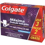 Ficha técnica e caractérísticas do produto Creme Dental Colgate Máxima Proteção Anticáries - Leve 3 Pague 2 Mais Neutraçúcar 70g