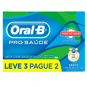 Ficha técnica e caractérísticas do produto Creme Dental Oral-B Pro-saúde Escudo Anti-Açúcar Menta Suave 70g (Lv 3 e Pg 2)