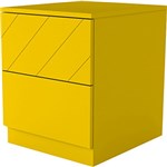 Ficha técnica e caractérísticas do produto Criado-mudo Eugênia 2 Gavetas Listras Diagonais Amarelo - Orb