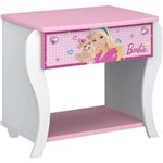 Criado Mudo Infantil Barbie Star Rosa e Branco com Pedras Decorativas - Pura Magia
