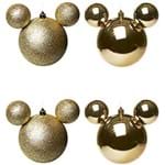 Ficha técnica e caractérísticas do produto Cromus Natal - Bola Lisa e Glitter Ouro 10 Cm (Disney) - 1 Jogo com