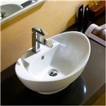 Ficha técnica e caractérísticas do produto Cuba de Apoio Banheiro Lavabo Sobrepor Redonda de Porcelana Cerâmica Louça C287 - Premierdecor