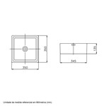 Ficha técnica e caractérísticas do produto Cuba de Apoio Cerâmica Quadrada Branca 13,5x35x35cm Q5 Celite