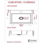 Ficha técnica e caractérísticas do produto Cuba para Banheiro RT55W Retangular Florenza Compace Azul Turquesa