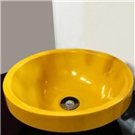 Ficha técnica e caractérísticas do produto Cuba Pia para Banheiro Redonda Amarela - Aladdin