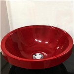 Ficha técnica e caractérísticas do produto Cuba Pia para Banheiro Redonda Vermelha - Aladdin