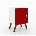 Ficha técnica e caractérísticas do produto Cubo Retro Com Porta - Branco/Vermelho - Movelbento