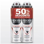 Desodorante Aerosol Rexona Masculino Antibacterial Invisible 90g 2 Unidades