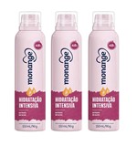 Ficha técnica e caractérísticas do produto Desodorante Antitranspirante Aerosol Hidratação Intensiva Feminino 150ml Monange - 3 Unidades
