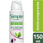 Desodorante Antitranspirante Aerossol Simple Invisible 150ml