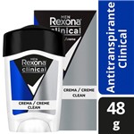 Ficha técnica e caractérísticas do produto Desodorante Antitranspirante Rexona Clinical Azul Masculino 48g