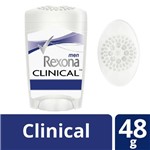 Ficha técnica e caractérísticas do produto Desodorante Antitranspirante Rexona Clinical Masculino Azul 48g