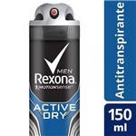 Ficha técnica e caractérísticas do produto Desodorante Antitranspirante Rexona Men Aerosol Active Dry 150ML