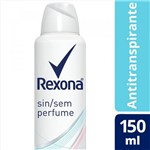 Ficha técnica e caractérísticas do produto Desodorante Antitranspirante Rexona SEM PERFUME 150ml