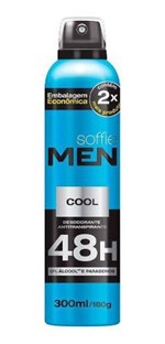 Ficha técnica e caractérísticas do produto Desodorante Antitranspirante Soffie Men Cool 48h 300ml