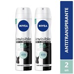 Ficha técnica e caractérísticas do produto Desodorante Nivea Invisible Black White Fresh Feminino Aerosol 2un - Nívea