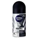 Ficha técnica e caractérísticas do produto Desodorante Nivea Masculino Roll-on Invisible For Black e White 48h 50ml