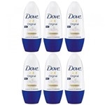 Ficha técnica e caractérísticas do produto Desodorante Roll On Dove Original 50Ml - 6 Unidades
