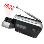 Ficha técnica e caractérísticas do produto Despertador Digital AM FM com Projetor de Horas Preto CR-308 - Zgp