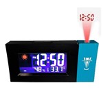 Ficha técnica e caractérísticas do produto Despertador Relógio Digital Termômetro e Projetor de Hora - Exclusivo