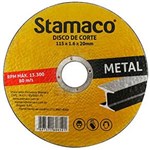 Ficha técnica e caractérísticas do produto Disco de Corte de 115 X 20 Mm para Metal-Stamaco-6121