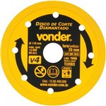 Ficha técnica e caractérísticas do produto Disco de Corte Diamantado 110 Mm Turbo V4 Vonder - Caixa com 2 Unidade