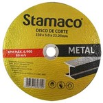 Ficha técnica e caractérísticas do produto Disco de Corte Metal 230X3.0X22mm