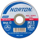 Ficha técnica e caractérísticas do produto Disco de Corte para Inox 115 X 1,0 X 22 Mm - BNA12 - Norton
