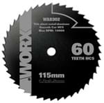 Disco de Serra Circular para Madeira 115x9,5mm 60 Dentes Worx