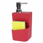 Ficha técnica e caractérísticas do produto Dispenser Para Detergente E Esponja 650ml - Vermelho