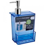 Ficha técnica e caractérísticas do produto Dispenser Retrô Coza Porta Detergente e Esponja 600ml Azul
