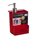 Ficha técnica e caractérísticas do produto Dispenser Retrô Coza Porta Detergente e Esponja 600ml Vermelho