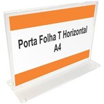 Ficha técnica e caractérísticas do produto Display ou Porta Folha Horizontal T em Acrílico para Papel A4 (30 X 21 )
