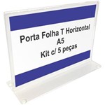 Ficha técnica e caractérísticas do produto Display ou Porta Folha T Horizontal em Acrílico para Papel 10 X 15 - Kit C/ 5 Peças