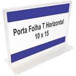 Ficha técnica e caractérísticas do produto Display ou Porta Folha T Horizontal em Acrílico para Papel 10 X 15
