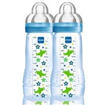 Ficha técnica e caractérísticas do produto Double Pack: 2 Mamadeiras Fashion Bottle (330ml) Boys (4m+) - Mam