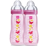 Ficha técnica e caractérísticas do produto Double Pack: 2 Mamadeiras Fashion Bottle (330ml) Girls (4m+) - Mam
