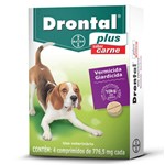 Ficha técnica e caractérísticas do produto Drontal Plus Cães Sabor Carne 10kg - Cx 4 Comprimidos - Bayer
