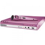 DVD com Karaokê com 1 Microfone. USB e Função Ripping Mondial Fashion Star II D-16 Rosa