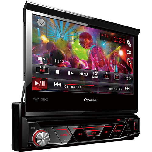 Dvd Player AVH-4880BT Pioneer 1 Din 7 Pol Retrátil Bluetooth USB AUX RCA AM FM