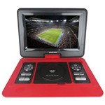 Ficha técnica e caractérísticas do produto DVD Portatil 12,5" Polegadas Tela LCD Tv Digital - Vermelho