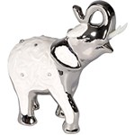 Ficha técnica e caractérísticas do produto Elefante Decorativo NA0362 de Cerâmica Prata/Branco - BTC