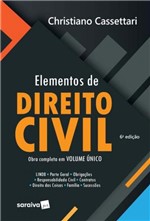 Ficha técnica e caractérísticas do produto Elementos de Direito Civil - 6ª Edição (2018) - Saraiva