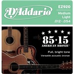 Ficha técnica e caractérísticas do produto DAddario - Encordoamento Bronze Wound 012 para Violão EZ920 - D Addario