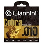 Ficha técnica e caractérísticas do produto Encordoamento Giannini Cobra GEEFLE Violão Aço .010 - EC0041